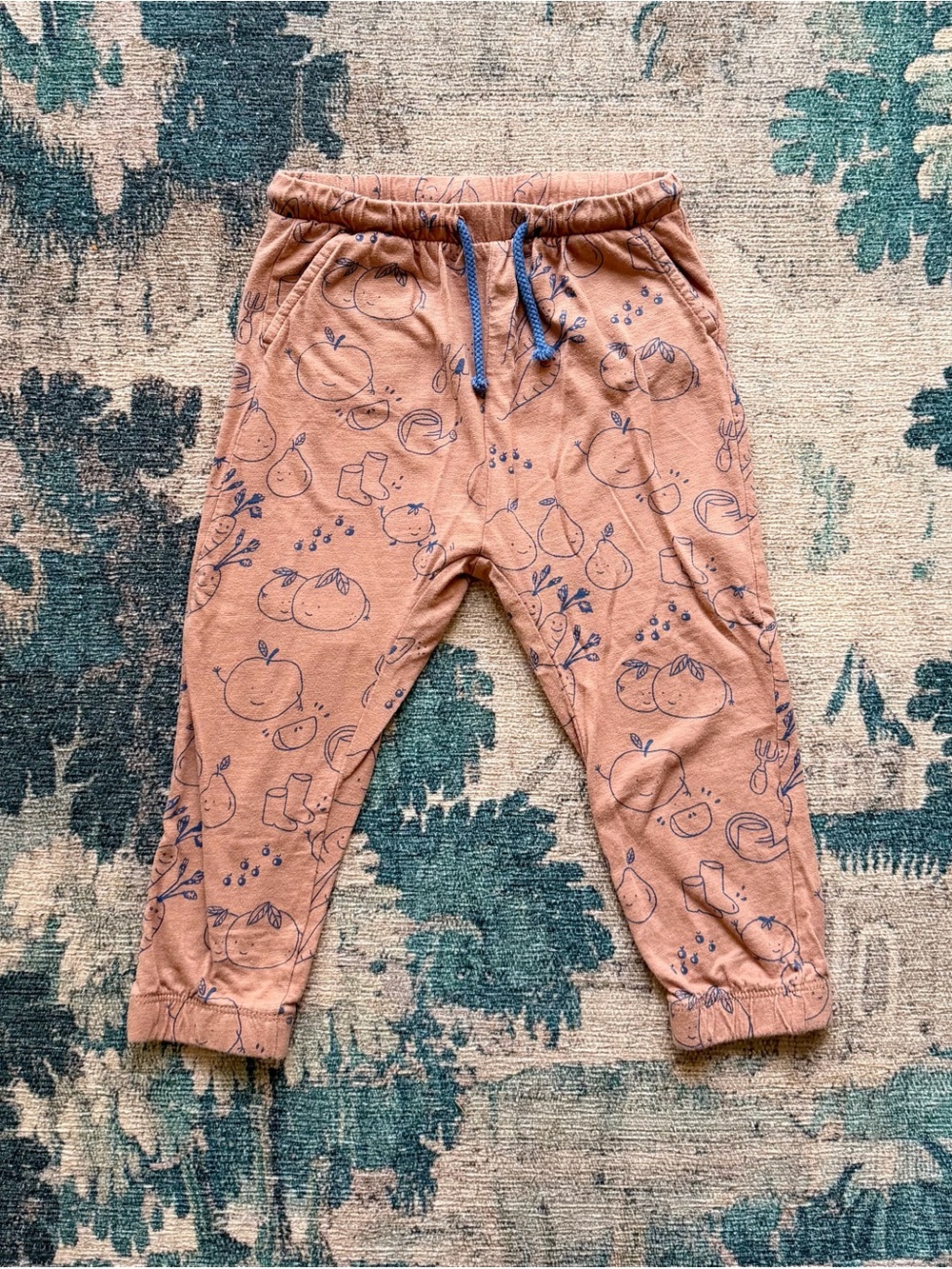 H&M Kids Fruits & Veggies Garden Print Comfy Pants in Terracotta - 3T